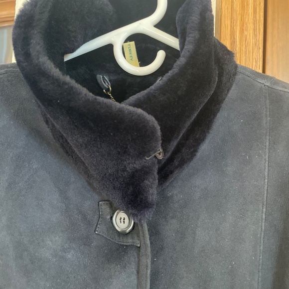 Women's Shearling lined Lambs Skin full length coat EUC - Picture 2 of 4